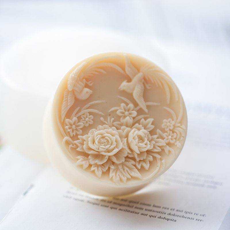 Candle Making Phoenix - Blumen-Phoenix-Seifenform, einfaches Entformen, runde Form, flexible