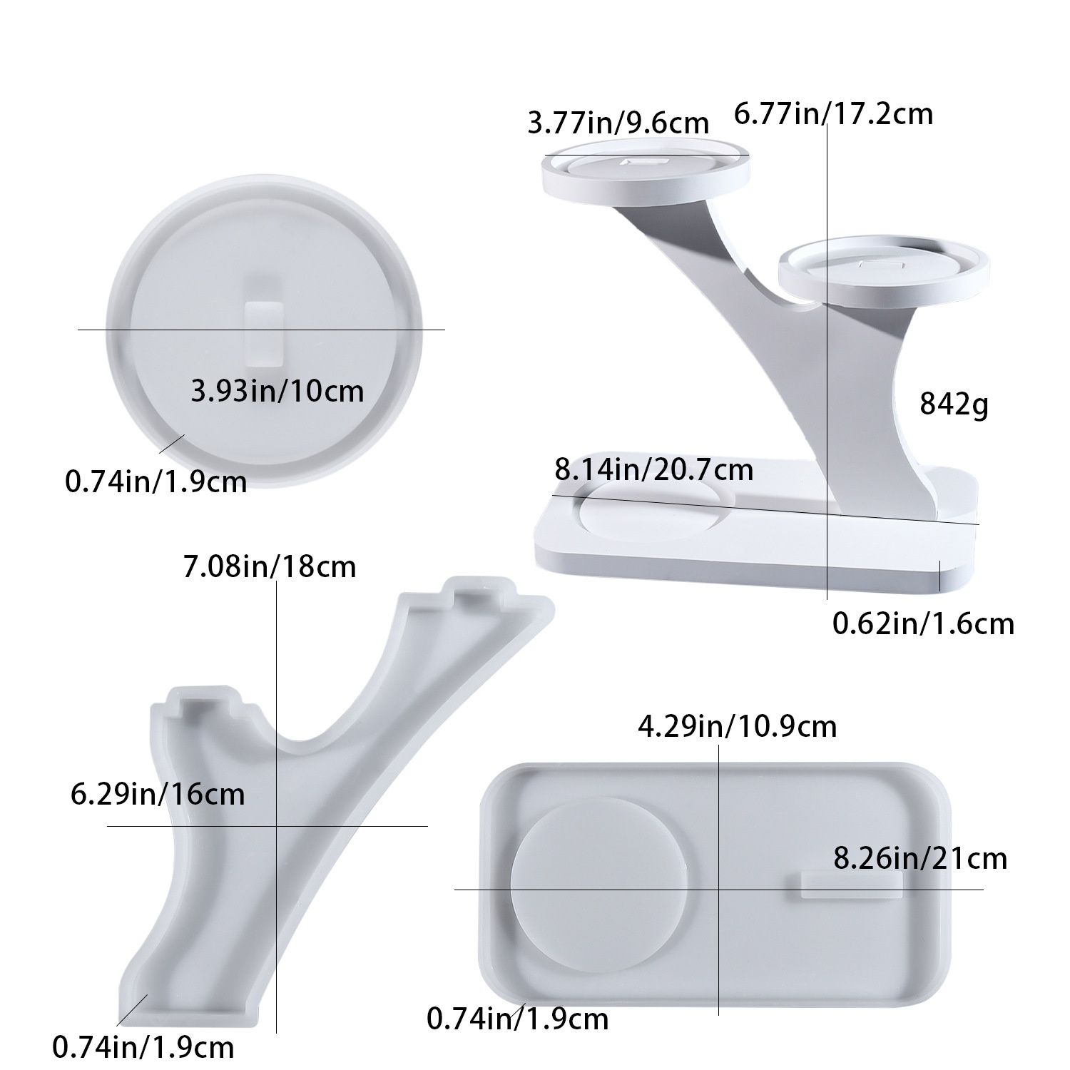 Candle Making Moulds - DIY Epoxidharz-Gießform für Kerzenhalter, Ornament-Silikonform, Gips-Kerzenständer-Display