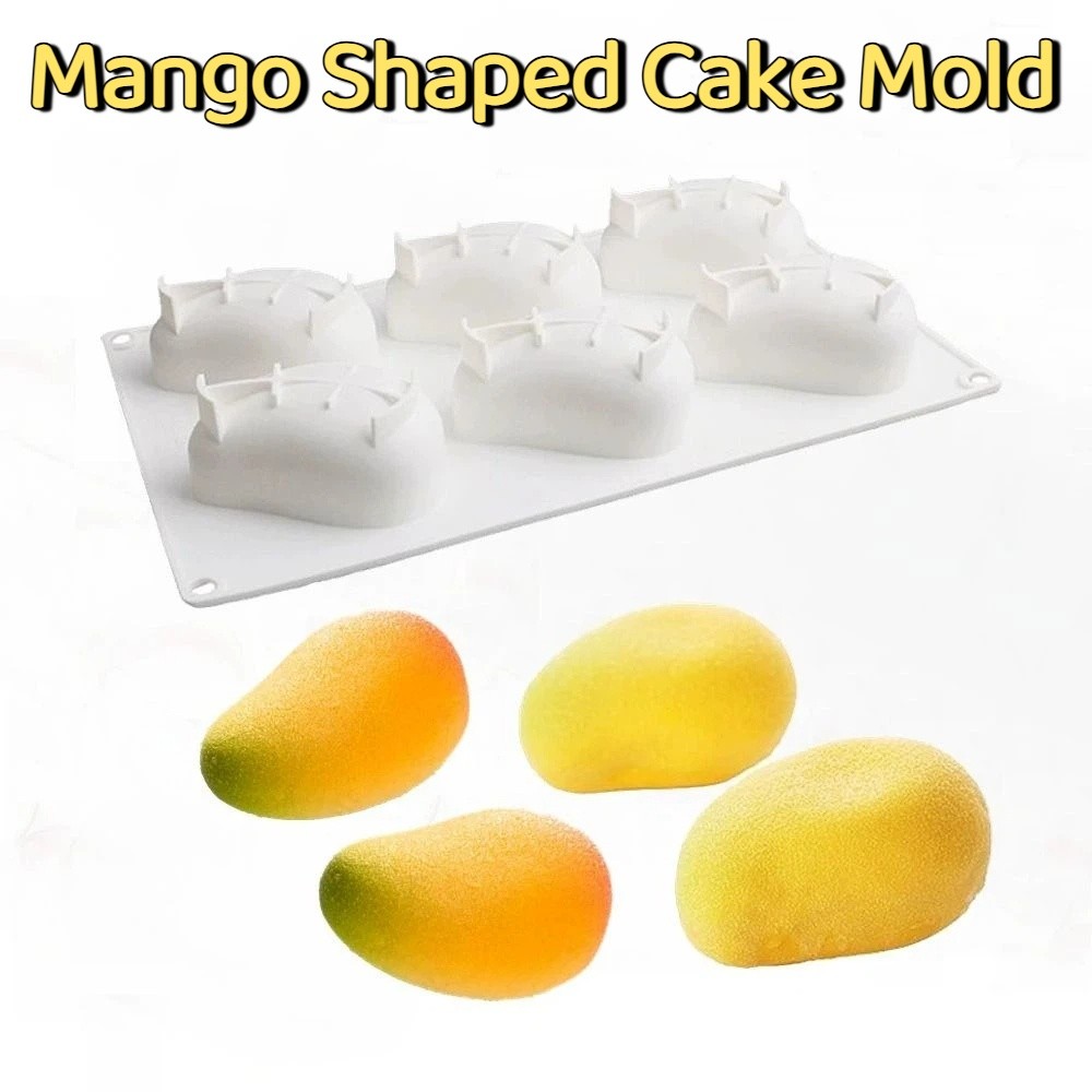 Candle Making Equipment - 6-fach Mango-förmige Kuchenform, ungiftige, antihaftbeschichtete Silikon-Kuchenformen,