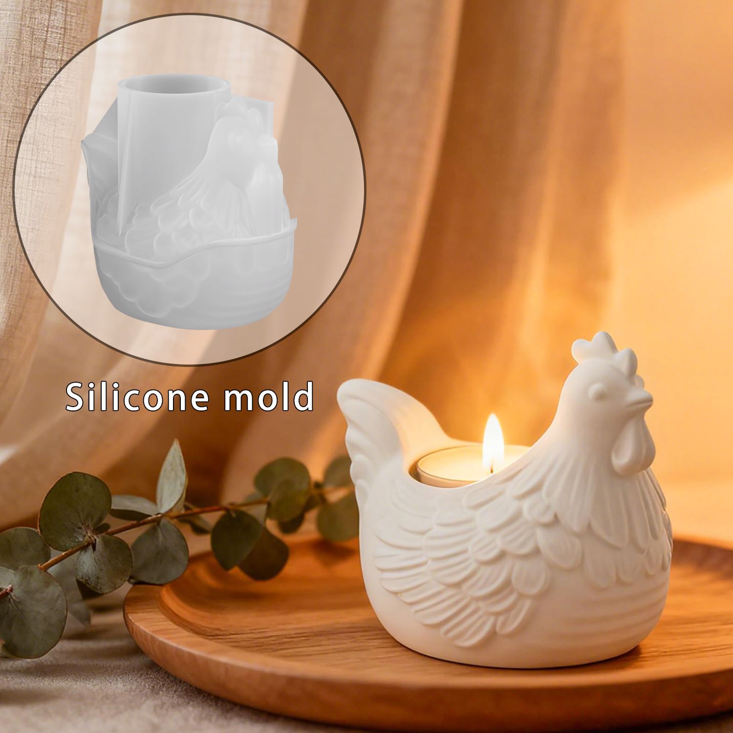 Candle Making Moulds - DIY 3D Kleines Huhn Kerzenhalter Epoxidharz