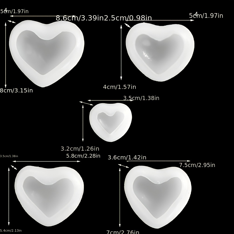 5-teiliges Herzförmiges Gips-K – Candle Making Moulds Bewertung und Preis